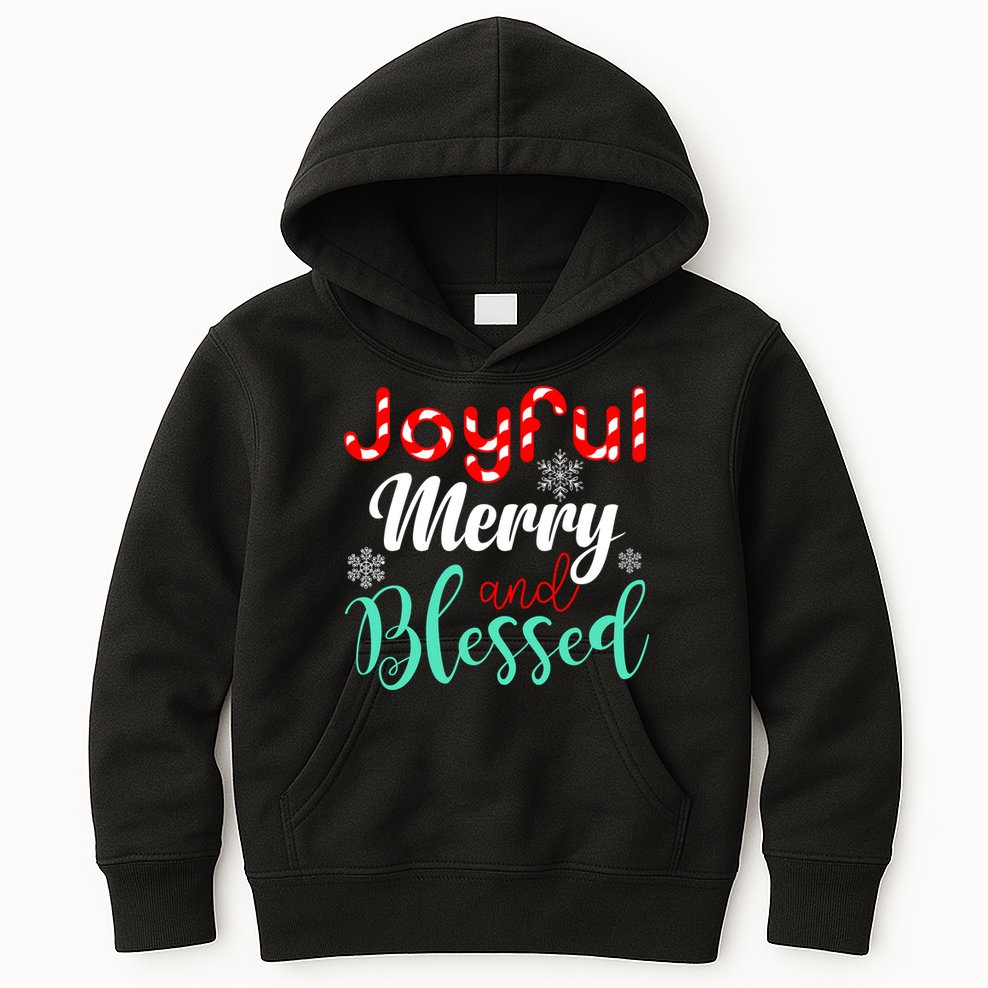 Joyful Merry And Blessed Kids Hoodie
