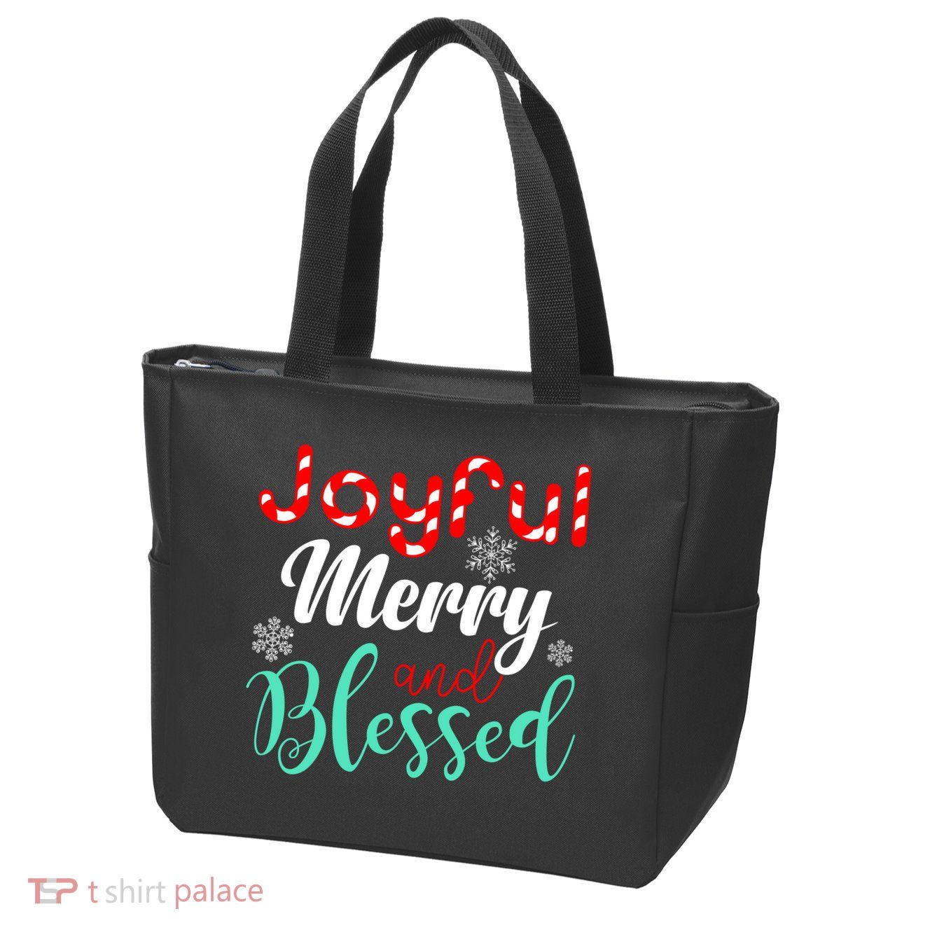 Joyful Merry And Blessed Zip Tote Bag