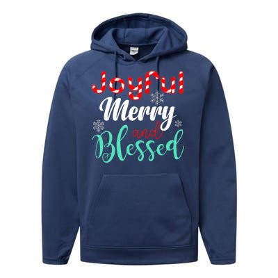 Joyful Merry And Blessed Performance Fleece Hoodie