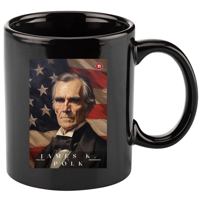 James Polk 11th President Of The United States Portrait 11oz C Handle Ceramic Mug