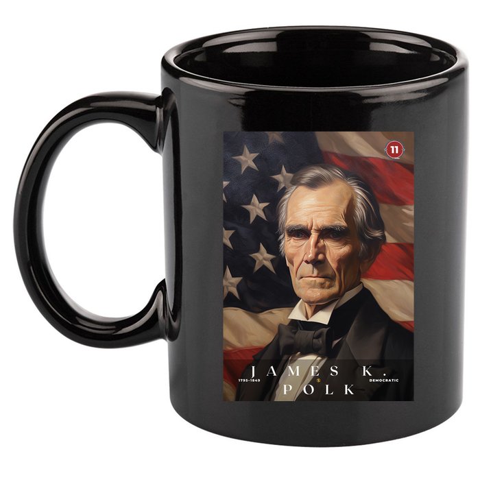 James Polk 11th President Of The United States Portrait 11oz C Handle Ceramic Mug