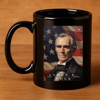 James Polk 11th President Of The United States Portrait 11oz C Handle Ceramic Mug