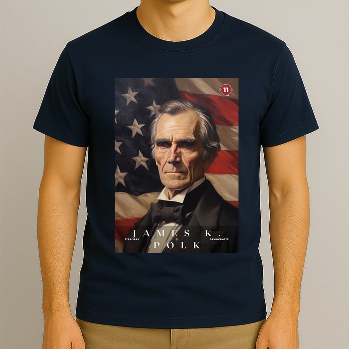 James Polk 11th President Of The United States Portrait T-Shirt
