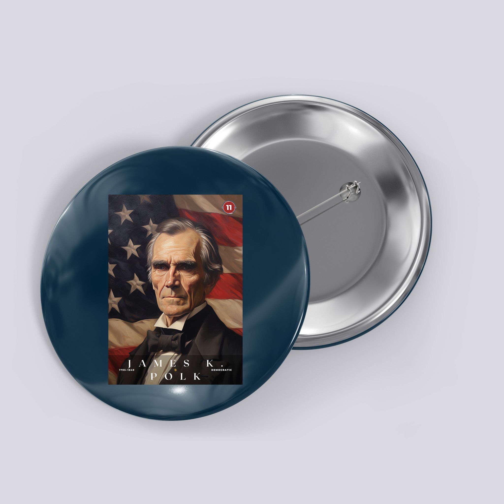 James Polk 11th President Of The United States Portrait Button