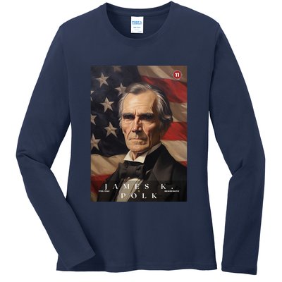 James Polk 11th President Of The United States Portrait Ladies Long Sleeve Shirt