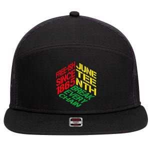 Juneteenth Pride African American Wo 7 Panel Mesh Trucker Snapback Hat