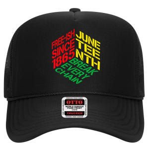 Juneteenth Pride African American Wo High Crown Mesh Back Trucker Hat