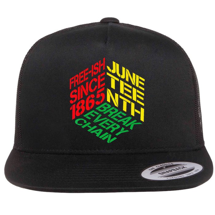 Juneteenth Pride African American Wo Flat Bill Trucker Hat