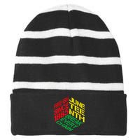 Juneteenth Pride African American Wo Striped Beanie with Solid Band