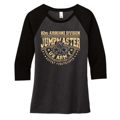 Jumpmaster Paratrooper Airborne 82nd Airborne Division Gear Women's Tri-Blend 3/4-Sleeve Raglan Shirt