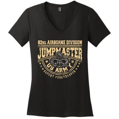 Jumpmaster Paratrooper Airborne 82nd Airborne Division Gear Women's V-Neck T-Shirt