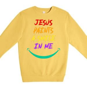 Jesus Paints A Smile In Me Premium Crewneck Sweatshirt