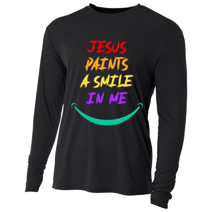 Jesus Paints A Smile In Me Cooling Performance Long Sleeve Crew