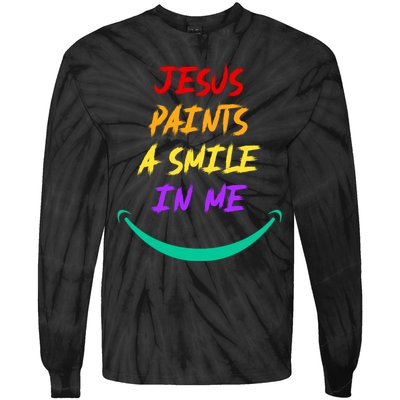 Jesus Paints A Smile In Me Tie-Dye Long Sleeve Shirt