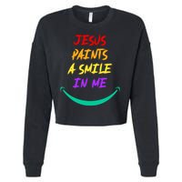 Jesus Paints A Smile In Me Cropped Pullover Crew