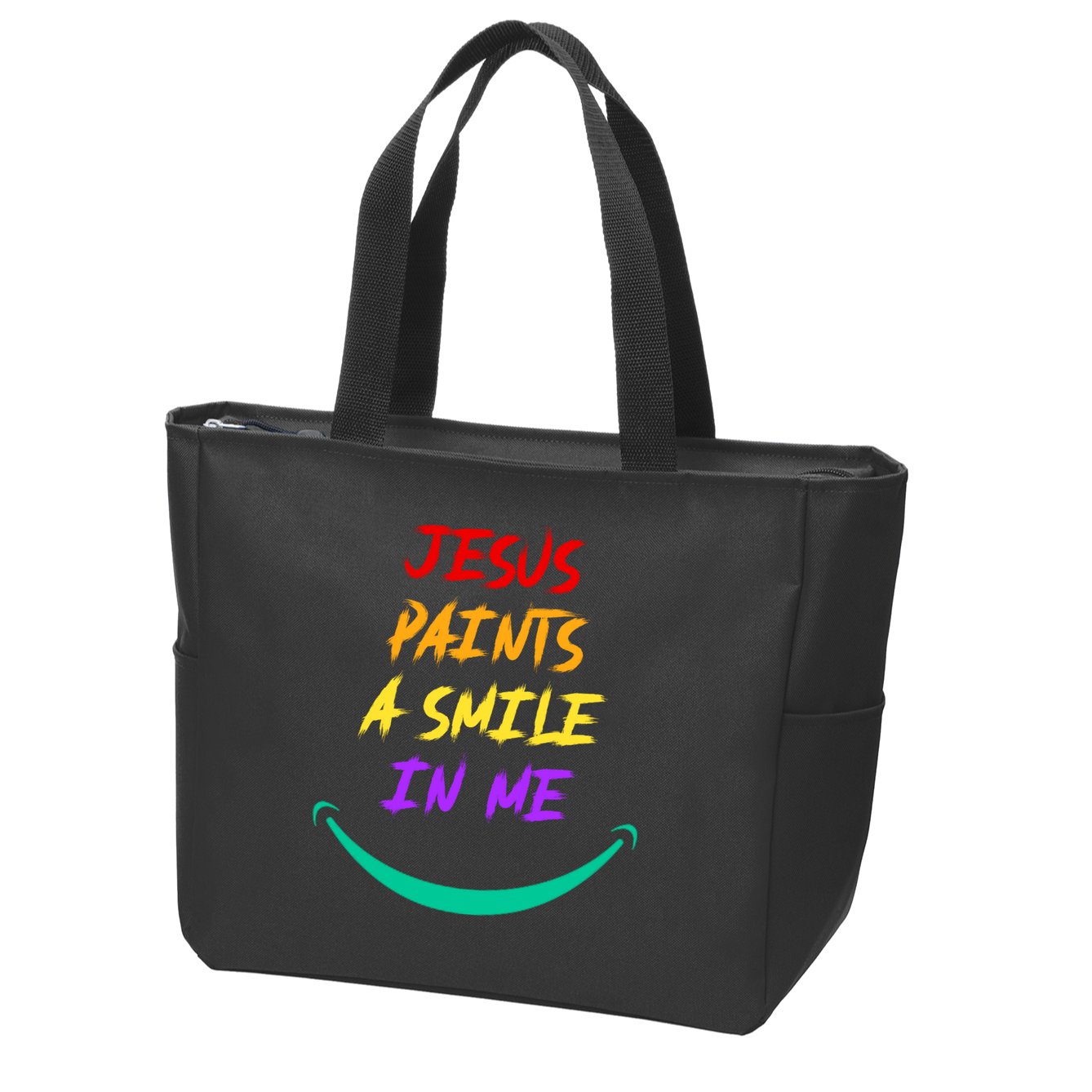 Jesus Paints A Smile In Me Zip Tote Bag