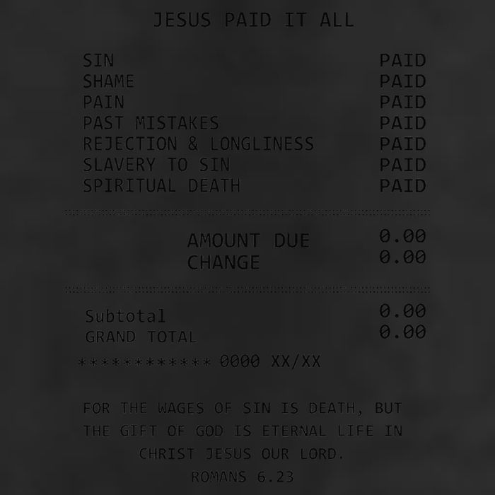 Jesus Paid-It All Christianity Christian Bible 7 Panel Mesh Trucker Snapback Hat