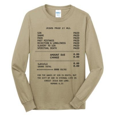 Jesus Paid-It All Christianity Christian Bible Tall Long Sleeve T-Shirt