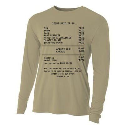 Jesus Paid-It All Christianity Christian Bible Cooling Performance Long Sleeve Crew