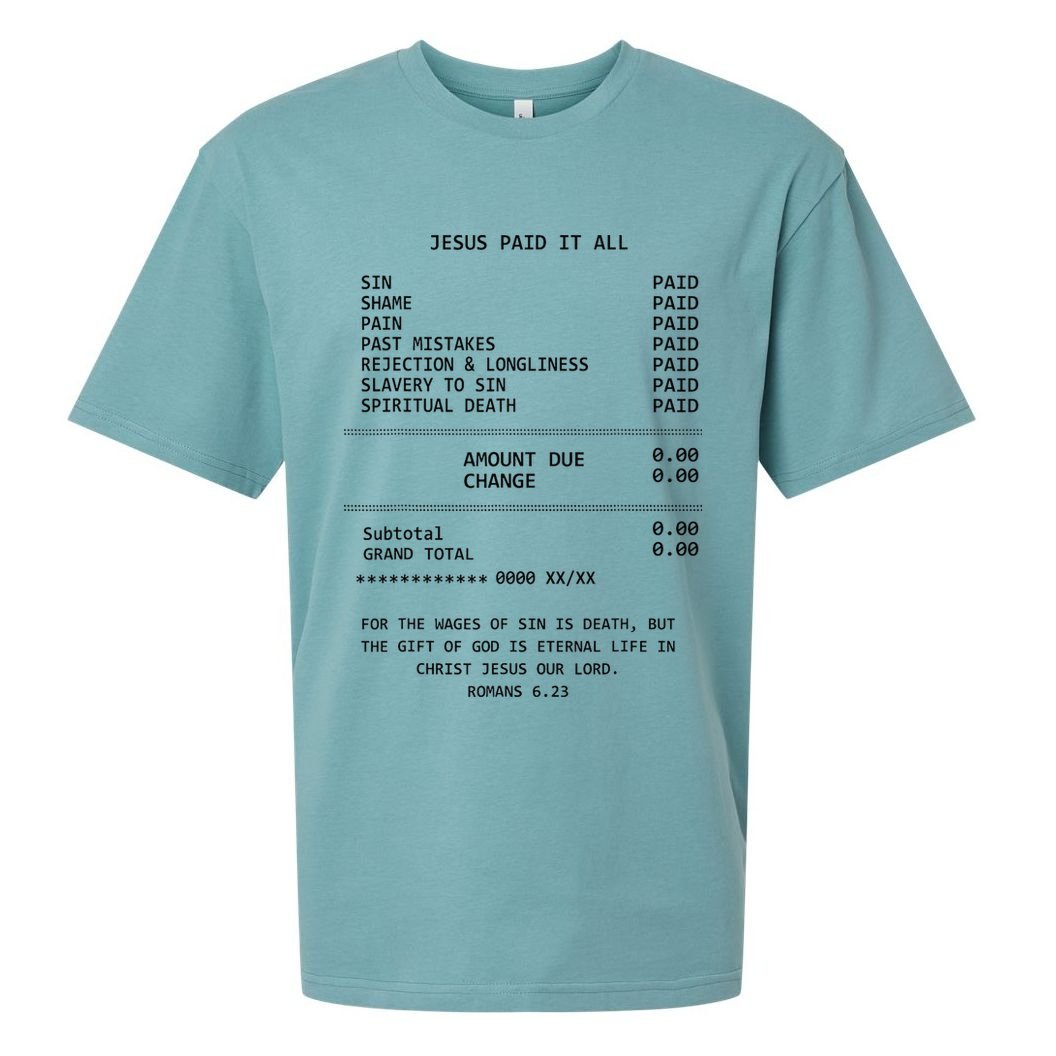 Jesus Paid-It All Christianity Christian Bible Sueded Cloud Jersey T-Shirt