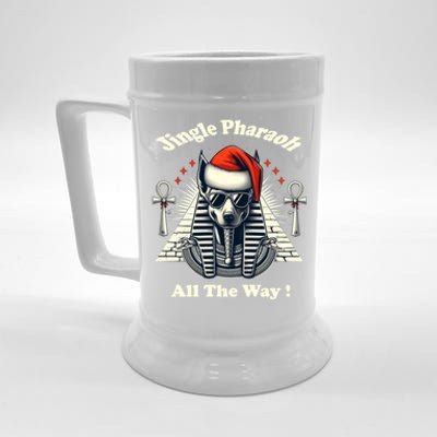 Jingle Pharaoh All The Way! Anubis In Santa Hat Gift Beer Stein