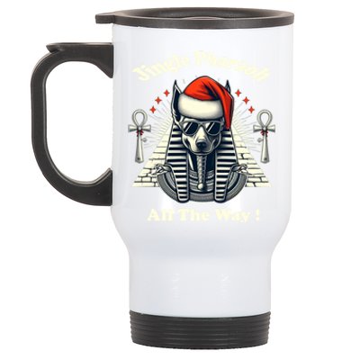 Jingle Pharaoh All The Way! Anubis In Santa Hat Gift Stainless Steel Travel Mug