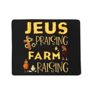 Jesus Praising And Farm Raising Chicken Farmer Mousepad