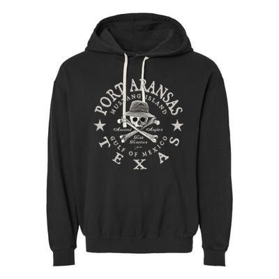 JCombs Port Aransas Texas Ancient Angler Fishing Garment-Dyed Fleece Hoodie