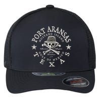 JCombs Port Aransas Texas Ancient Angler Fishing Flexfit Unipanel Trucker Cap