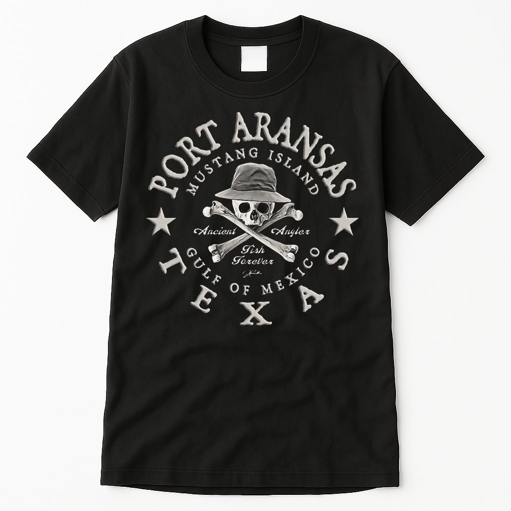 JCombs Port Aransas Texas Ancient Angler Fishing Tall T-Shirt