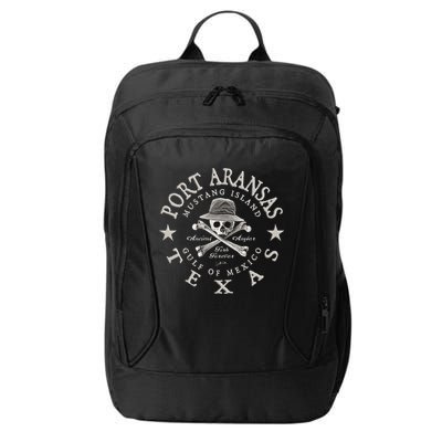 JCombs Port Aransas Texas Ancient Angler Fishing City Backpack