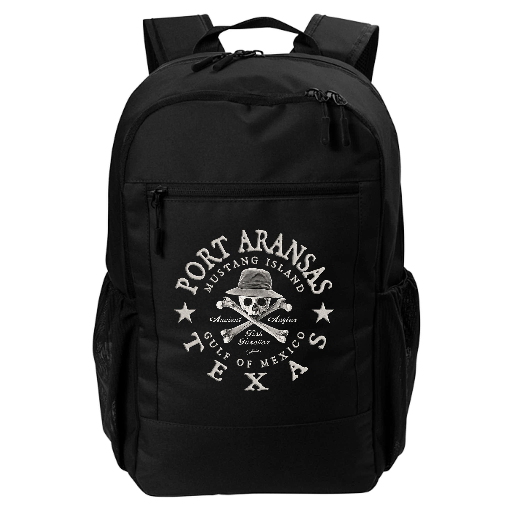 JCombs Port Aransas Texas Ancient Angler Fishing Backpack