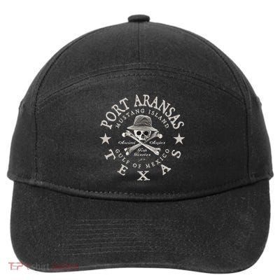 JCombs Port Aransas Texas Ancient Angler Fishing 7-Panel Snapback Hat