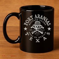 JCombs Port Aransas Texas Ancient Angler Fishing 11oz C Handle Ceramic Mug