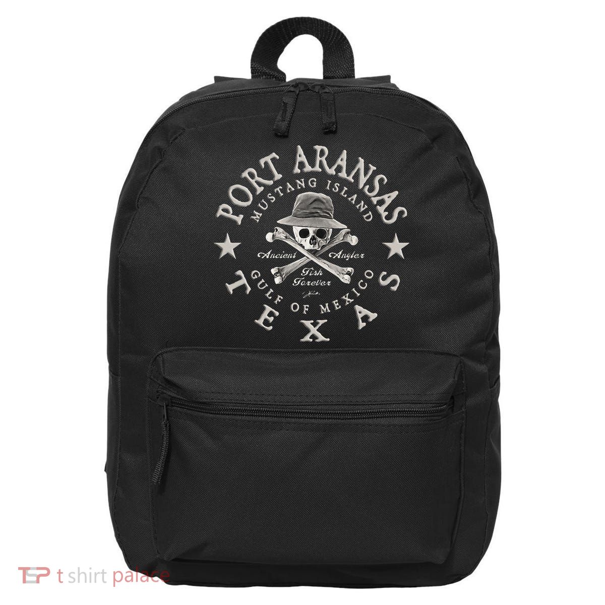 JCombs Port Aransas Texas Ancient Angler Fishing 16 in Basic Backpack
