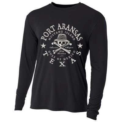 JCombs Port Aransas Texas Ancient Angler Fishing Cooling Performance Long Sleeve Crew