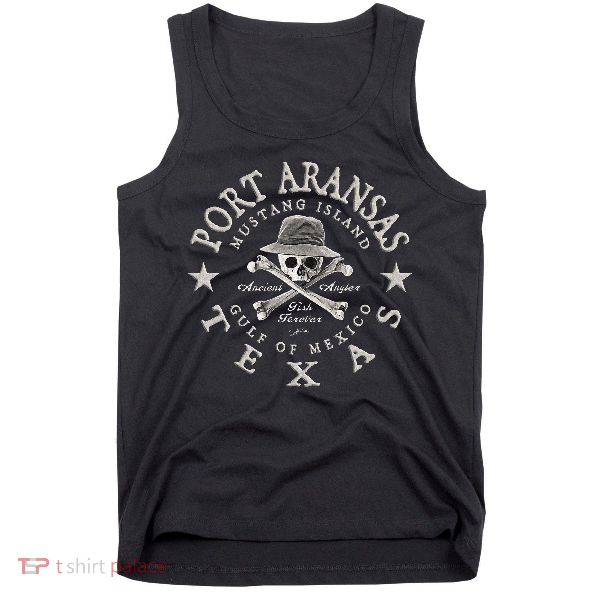 JCombs Port Aransas Texas Ancient Angler Fishing Tank Top
