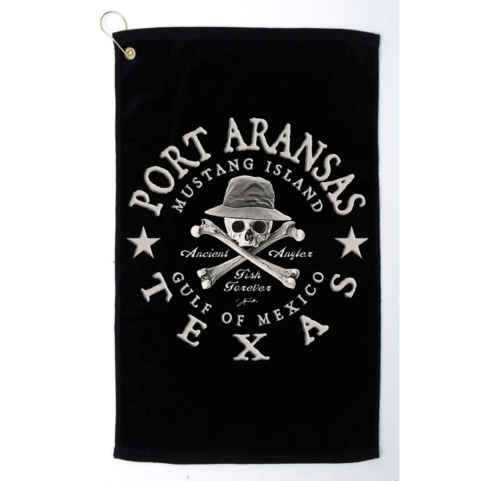 JCombs Port Aransas Texas Ancient Angler Fishing Golf Towel