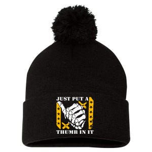 Just Put A Thumb In It Pom Pom 12in Knit Beanie