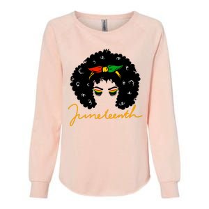 Juneteenth Pride Afro Hair Black History Womens California Wash Sweatshirt