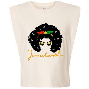 Juneteenth Pride Afro Hair Black History Garment-Dyed Women's Muscle Tee