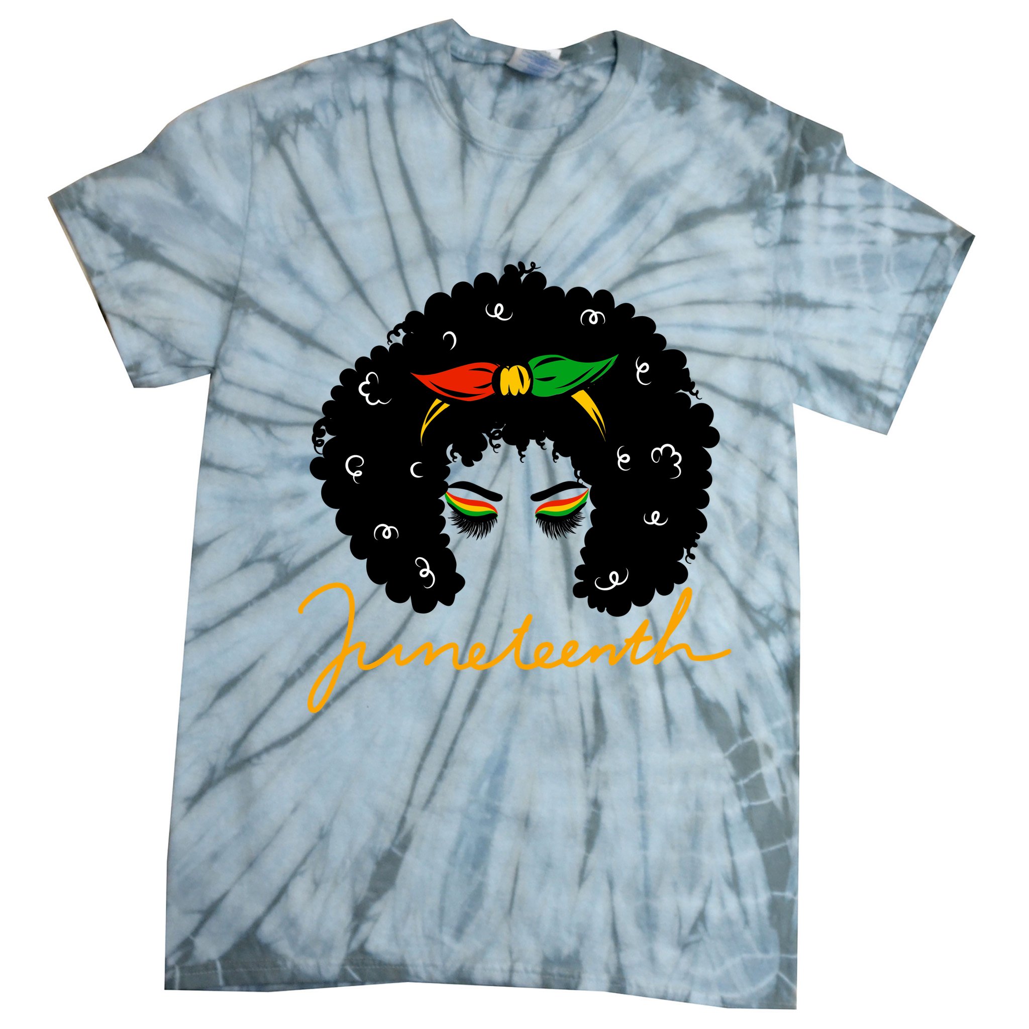 Juneteenth Pride Afro Hair Black History Tie-Dye T-Shirt