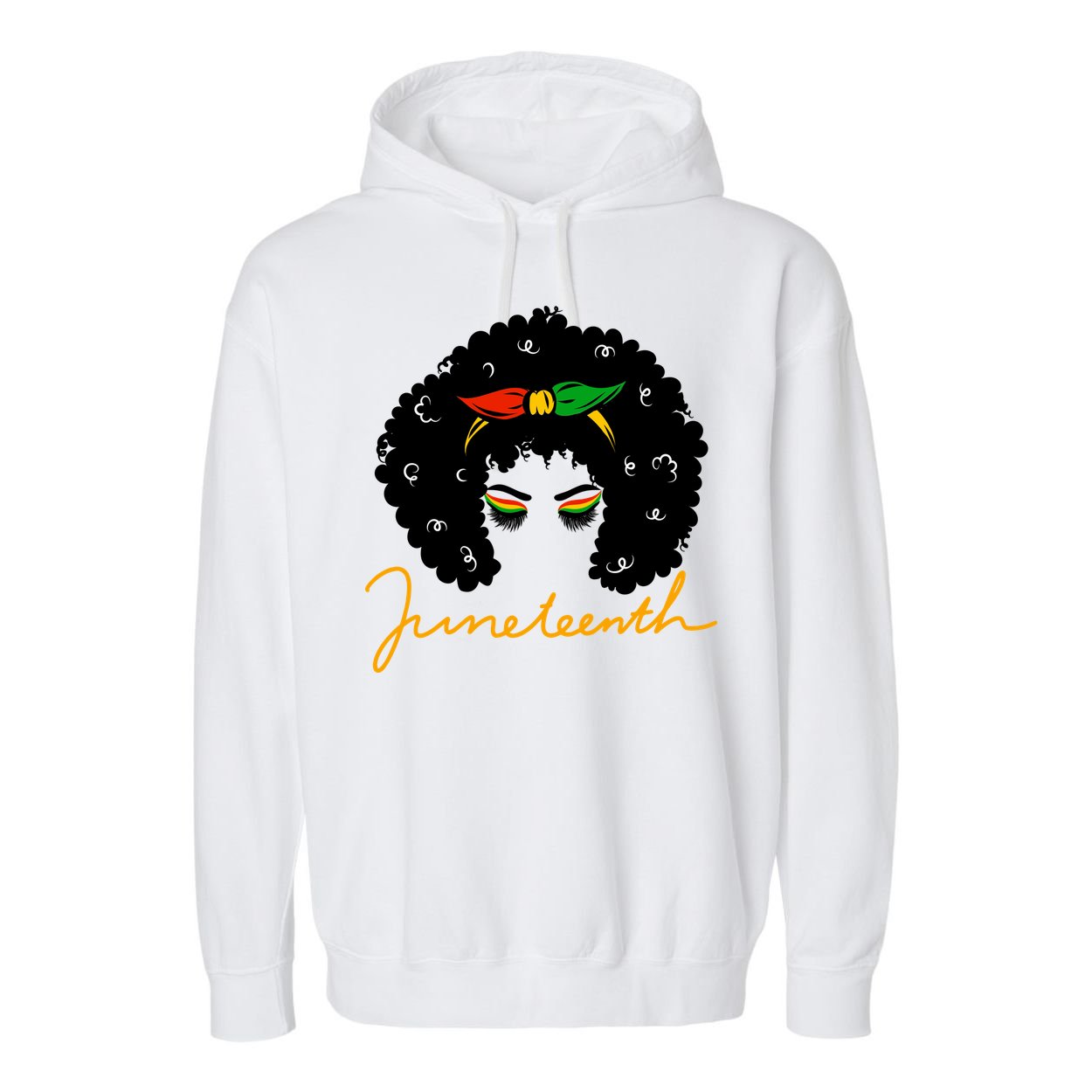 Juneteenth Pride Afro Hair Black History Garment-Dyed Fleece Hoodie