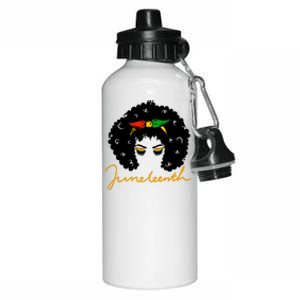 Juneteenth Pride Afro Hair Black History Aluminum Water Bottle