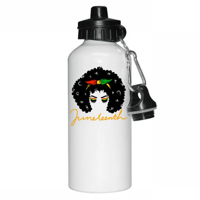 Juneteenth Pride Afro Hair Black History Aluminum Water Bottle