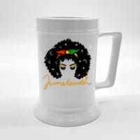 Juneteenth Pride Afro Hair Black History Beer Stein