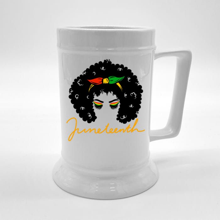 Juneteenth Pride Afro Hair Black History Beer Stein