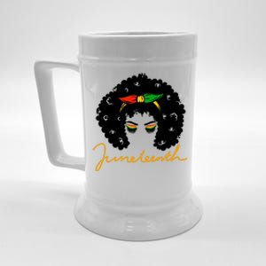 Juneteenth Pride Afro Hair Black History Beer Stein