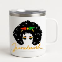 Juneteenth Pride Afro Hair Black History 12 oz Stainless Steel Tumbler Cup