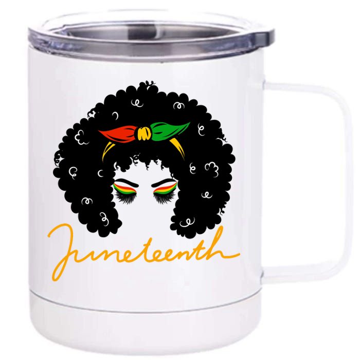 Juneteenth Pride Afro Hair Black History 12 oz Stainless Steel Tumbler Cup